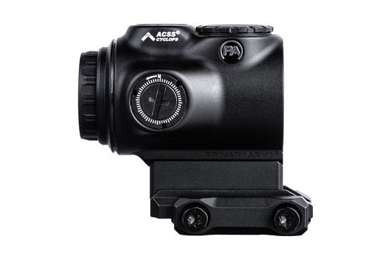 Primary Arms GLx 1x prism scope in black with top mounted battery